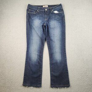 LEI Jeans Womens 30x27 (Jr's 11) Ashley Slim Boot Low Rise Faded *Hemmed*